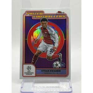 2024-25 Topps Finest UEFA Ethan Nwaneri Rookie Prized Footballers Refractor RC